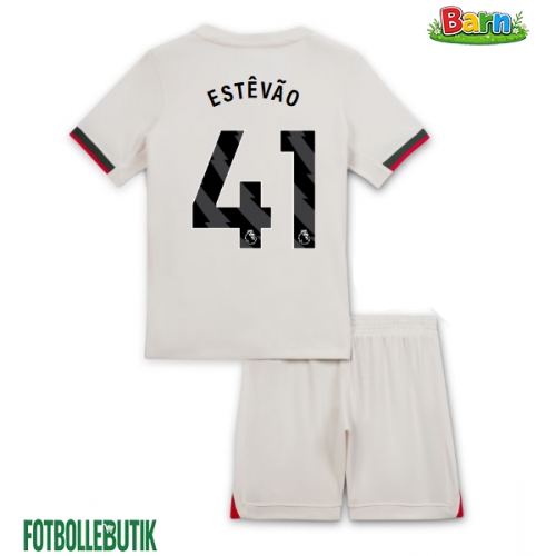 Chelsea Estevao Willian #41 Bortaställ Barn 2025-26 Kortärmad (+ Korta byxor)